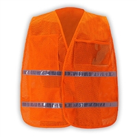 Mesh Incident Command Vest with Stripes Hi Visibility Orange