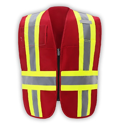 ICS Deluxe Vest with Stripes - Red