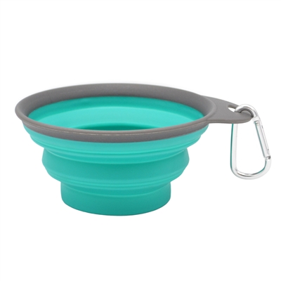 Collapsible Silicone Pet Bowl with Carabiner