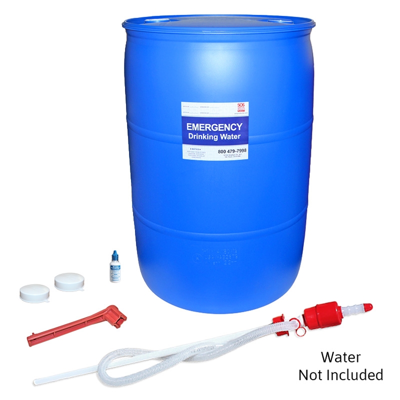 55 Gallon Emergency Water Barrel Storage System for Drinking Water Storage