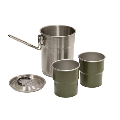 2 Person Backpacking Cook Set Stainless Steel