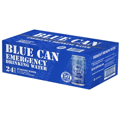 Blue Can Emergency Drinking Water - 24 Cans