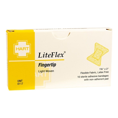 Woven Adhesive Fingertip Bandages - 10 per Unit Box