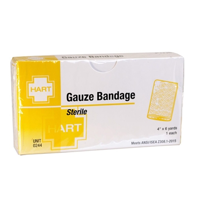 Gauze Bandage 4" x 6 Yard - Sterile Rolled Gauze - 1 Unit Box