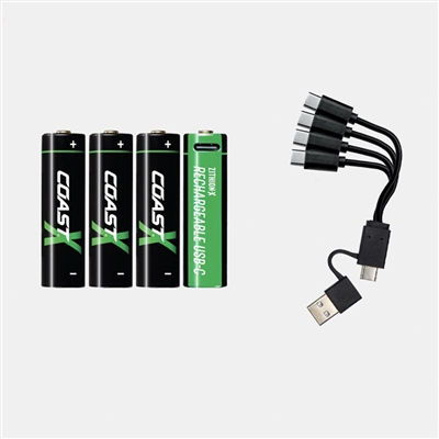 Coast Zithion-X AA Rechargeable Batteries 4 Pack