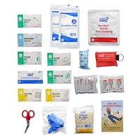 This refill kit is great to get you fully stocked with26 strips of plastic, eye pads', eye wash and gauze