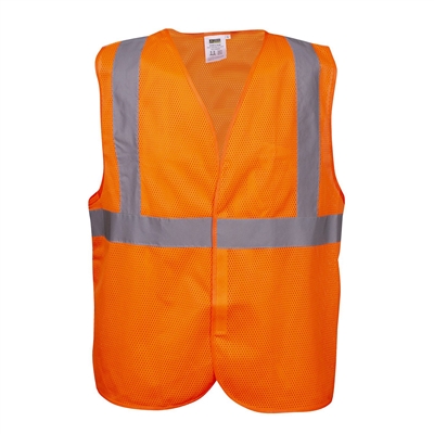 Class 2 Economy Mesh Safety Vest - Hi-Vis Orange - Large X-Large