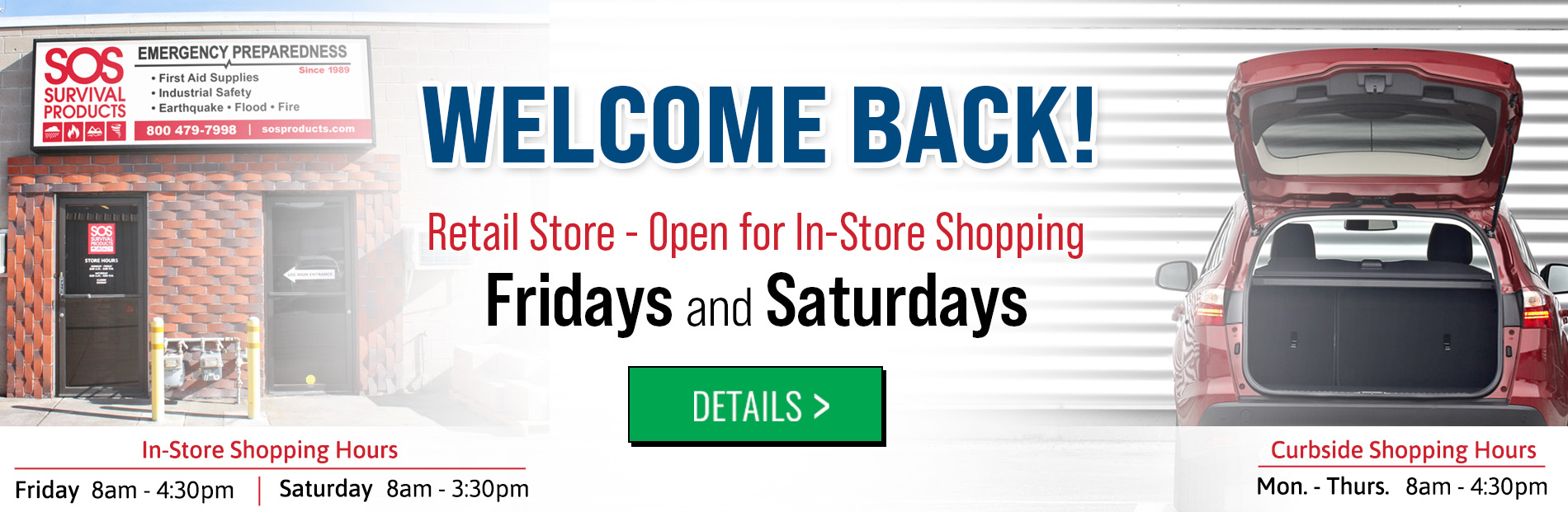 In-store shopping Fridays and Saturdays